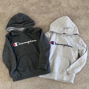2 Champion youth small boy hoodies